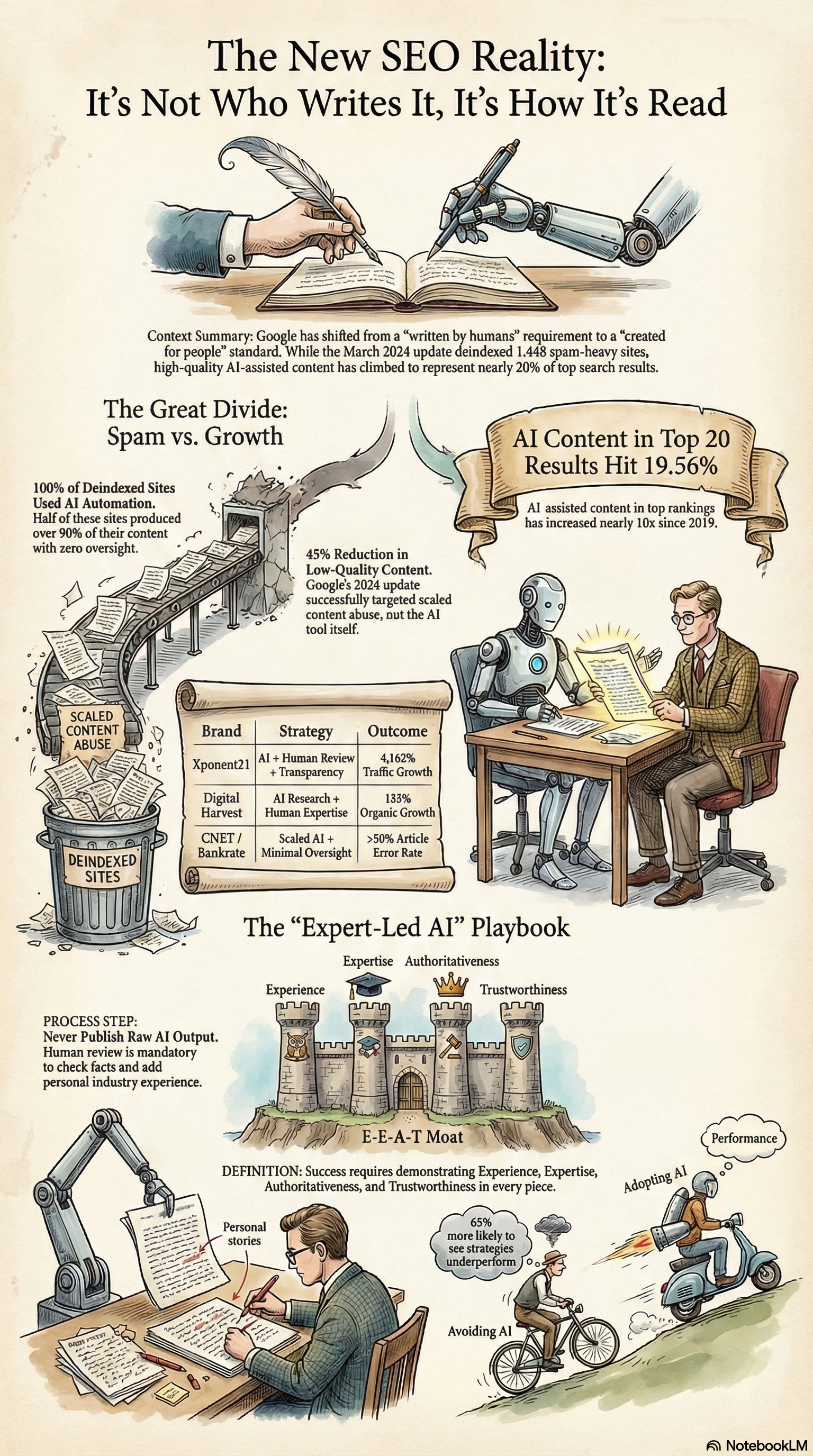 AI Content Google Ranking — E-E-A-T Framework & Case Studies