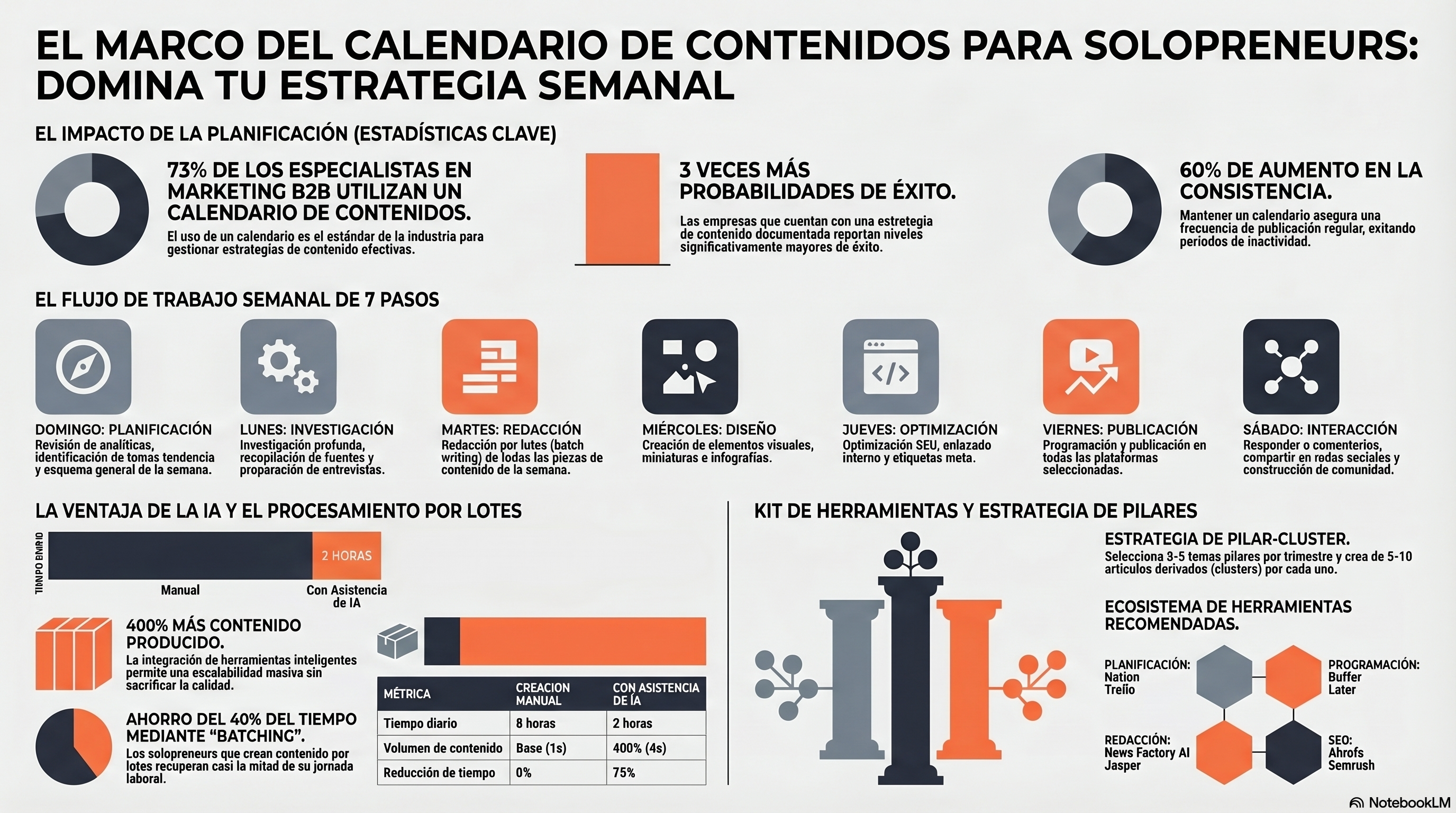 El Marco del Calendario de Contenidos para Emprendedores Solos