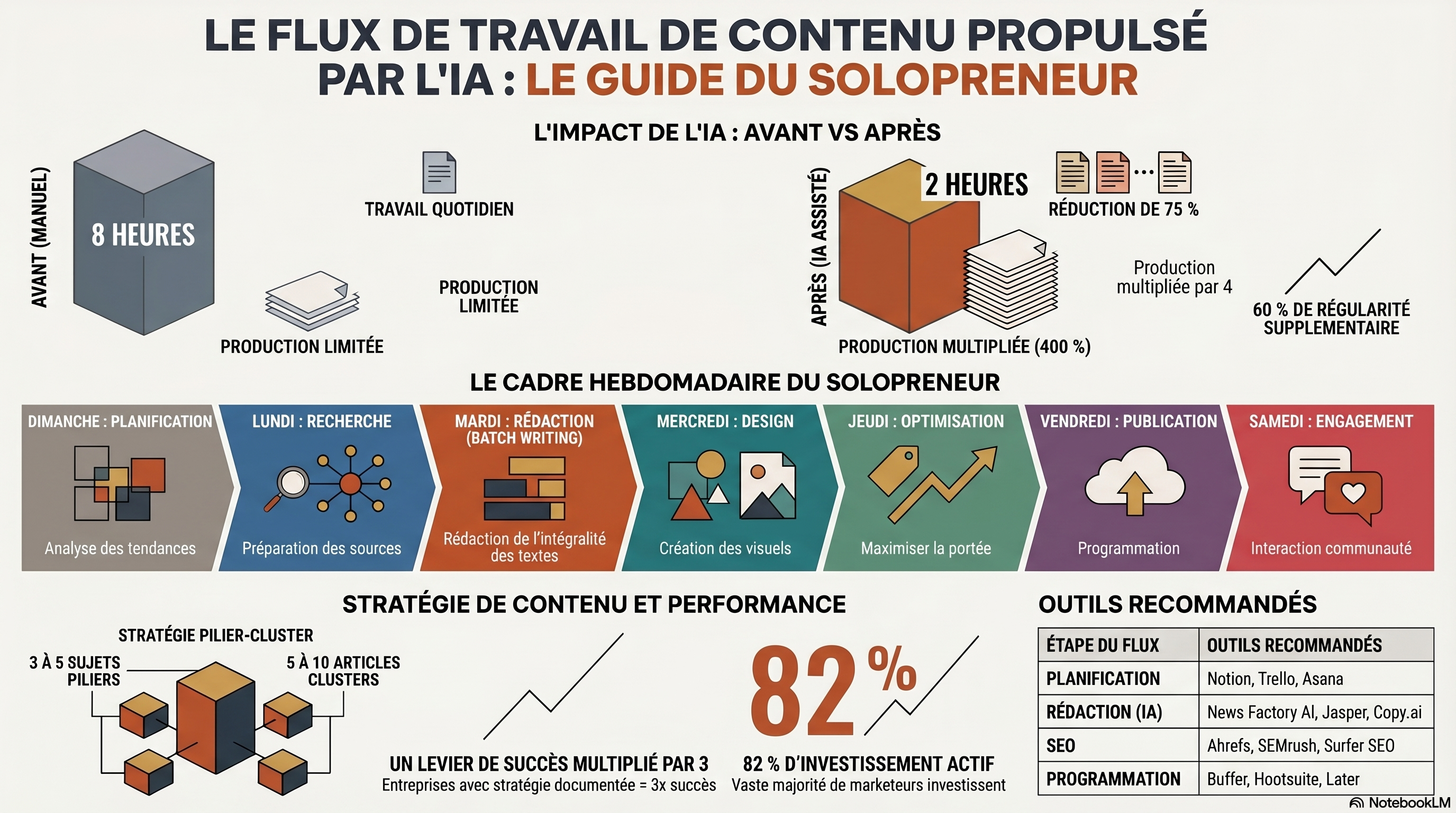 Flux de Travail de Contenu IA pour Entrepreneurs Solos