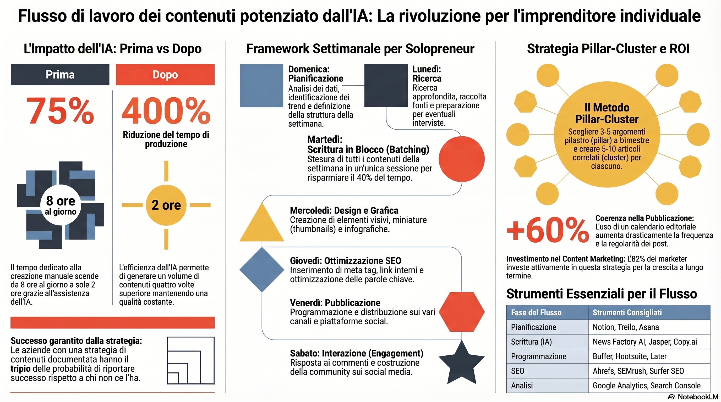Flusso di Lavoro dei Contenuti con IA per Imprenditori Solo