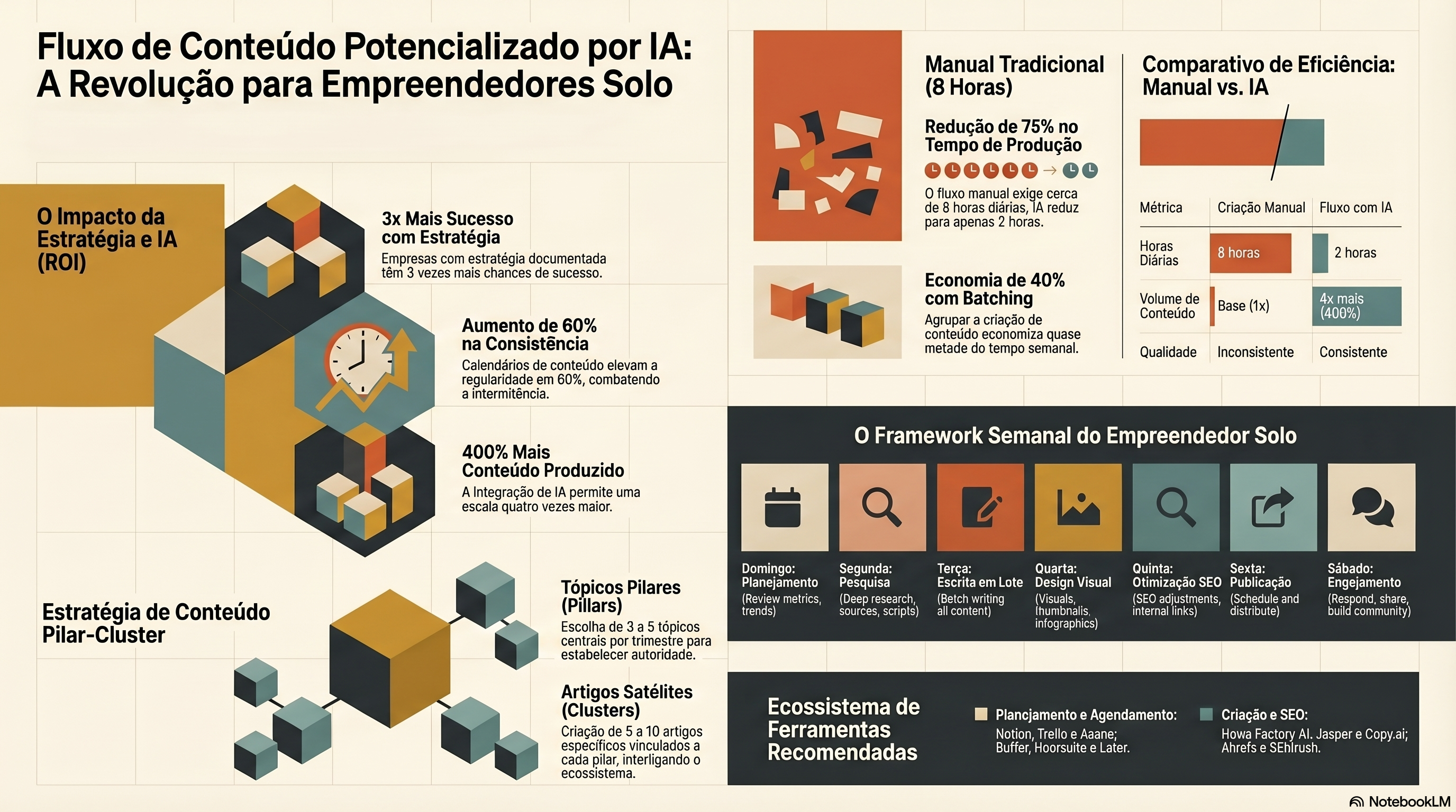 Fluxo de Trabalho de Conteúdo com IA para Empreendedores Solo