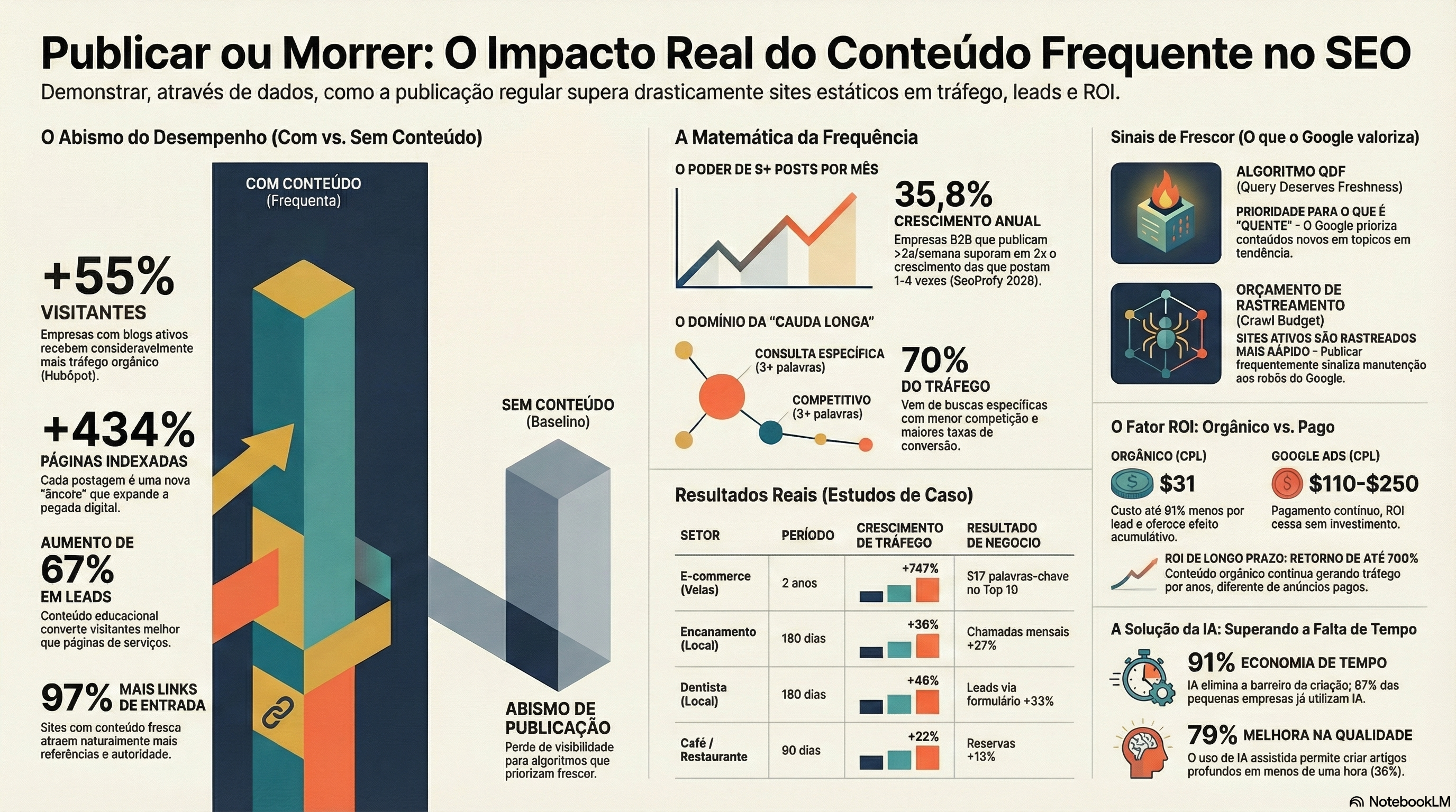 Infografia: O impacto do SEO da publicação regular de notícias em sites de pequenas empresas — estatísticas e dados principais