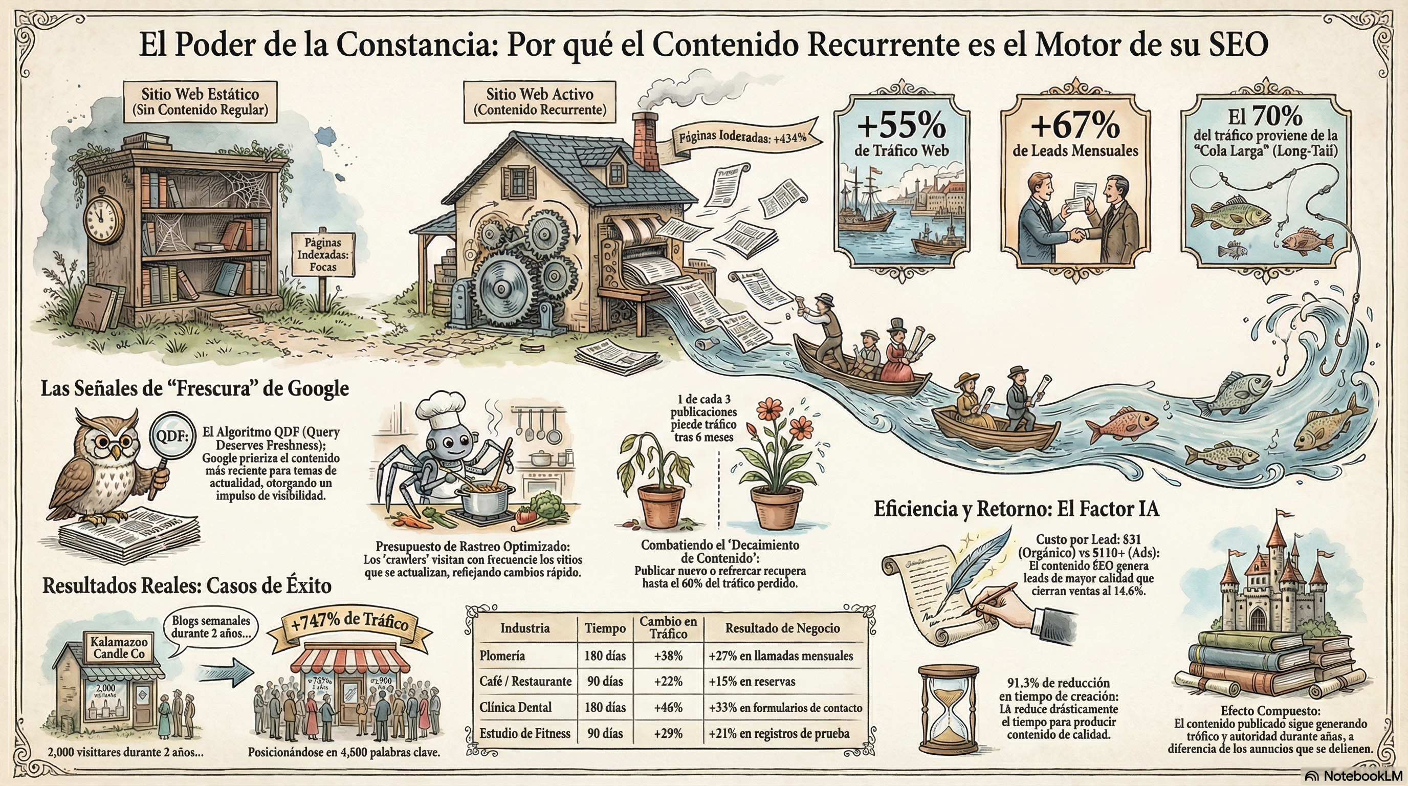 Infografía: Casos de estudio y datos de ROI para la publicación de contenido de noticias en sitios web de pequeñas empresas