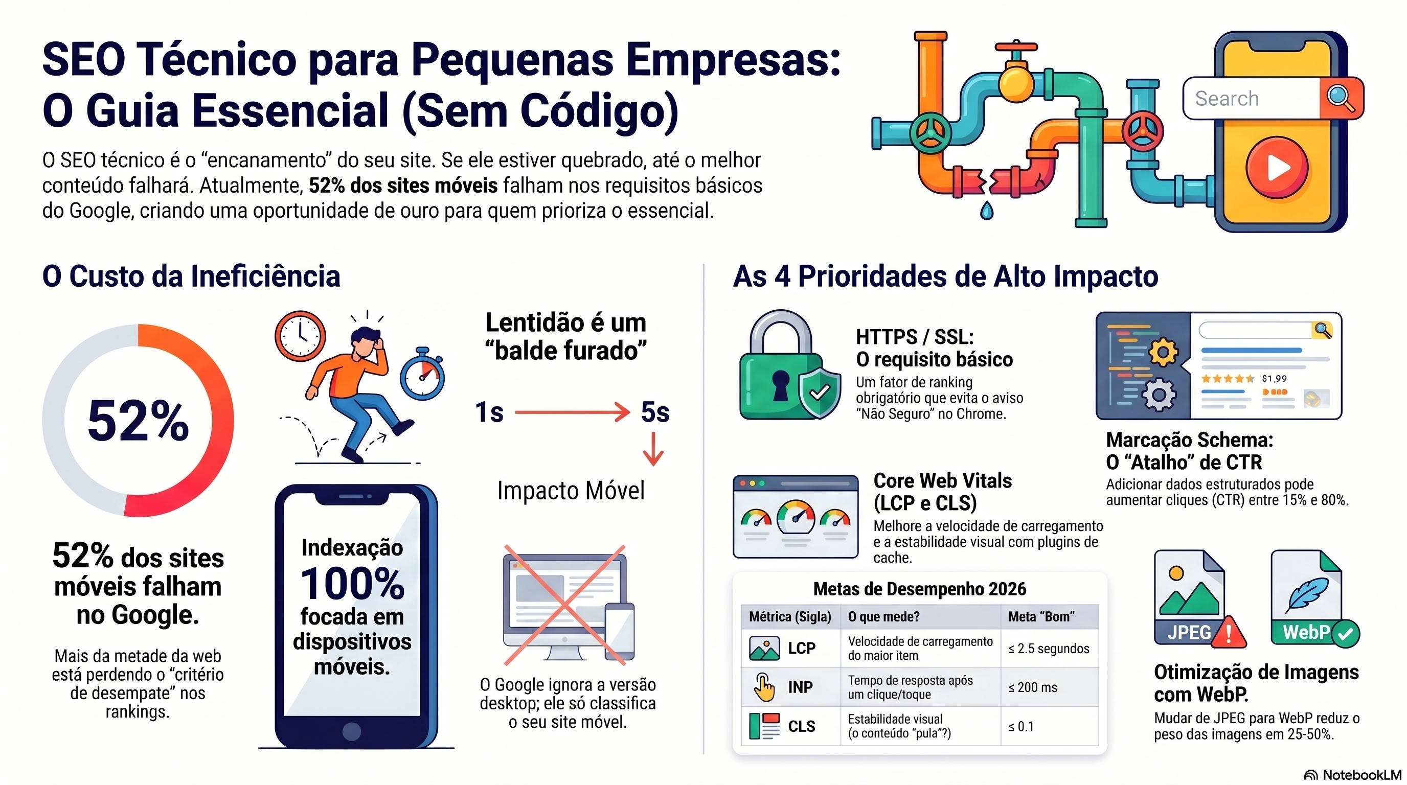 SEO Técnico para Não Desenvolvedores — Resumo Visual