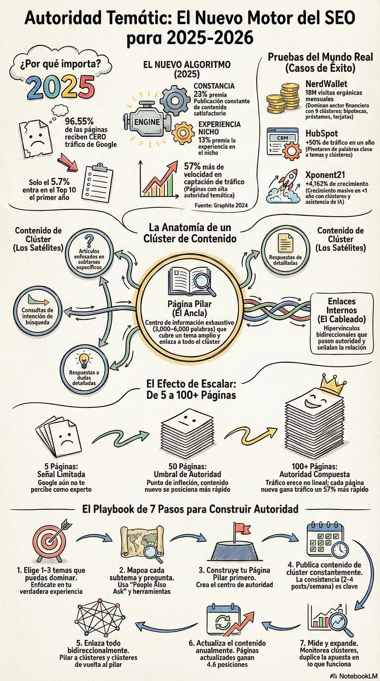 Construyendo Autoridad Temática — El Efecto de Escalabilidad de 5 a 50+ Páginas