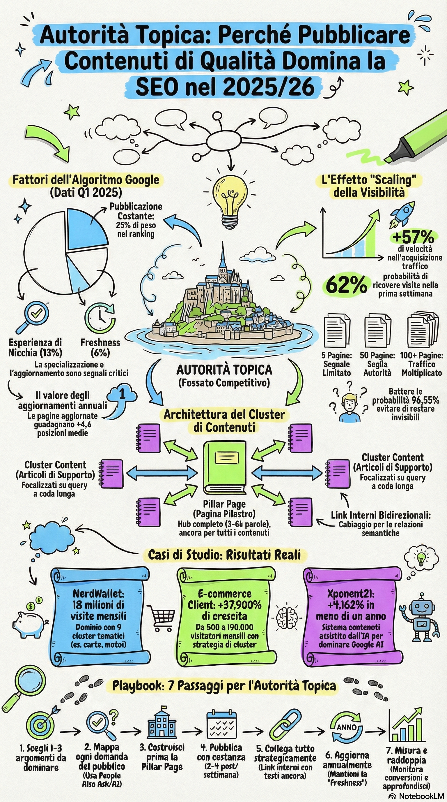 Costruire Autorità Tematica — L'Effetto di Scala da 5 a 50+ Pagine